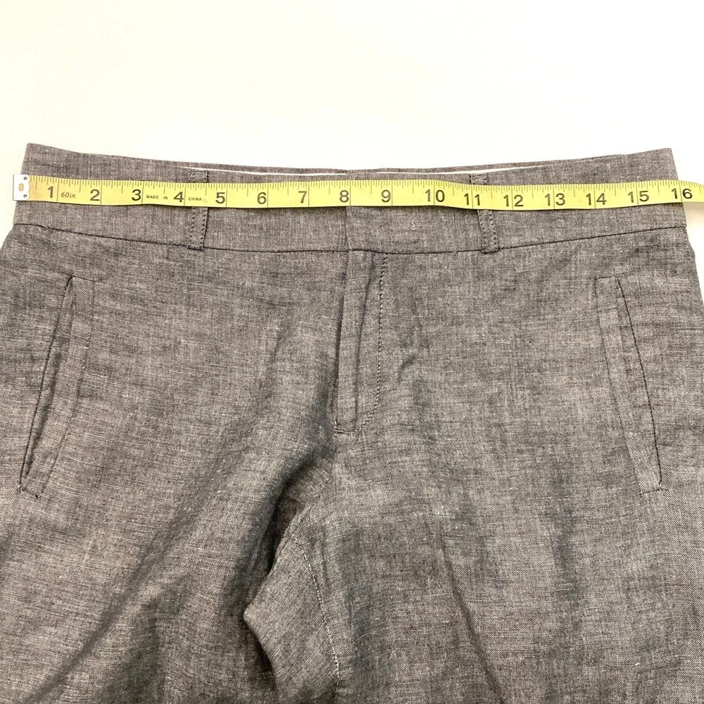 Banana Republic Trouser No. 718 Martin Fit Pants Womens 6 Linen Blend Gray